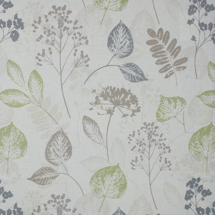 British Green Nature Printed Cotton Canvas | Mood Fabrics