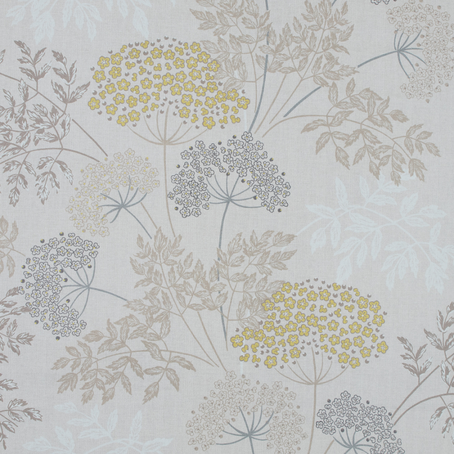 British Mimosa Floral Printed Cotton Canvas | Mood Fabrics