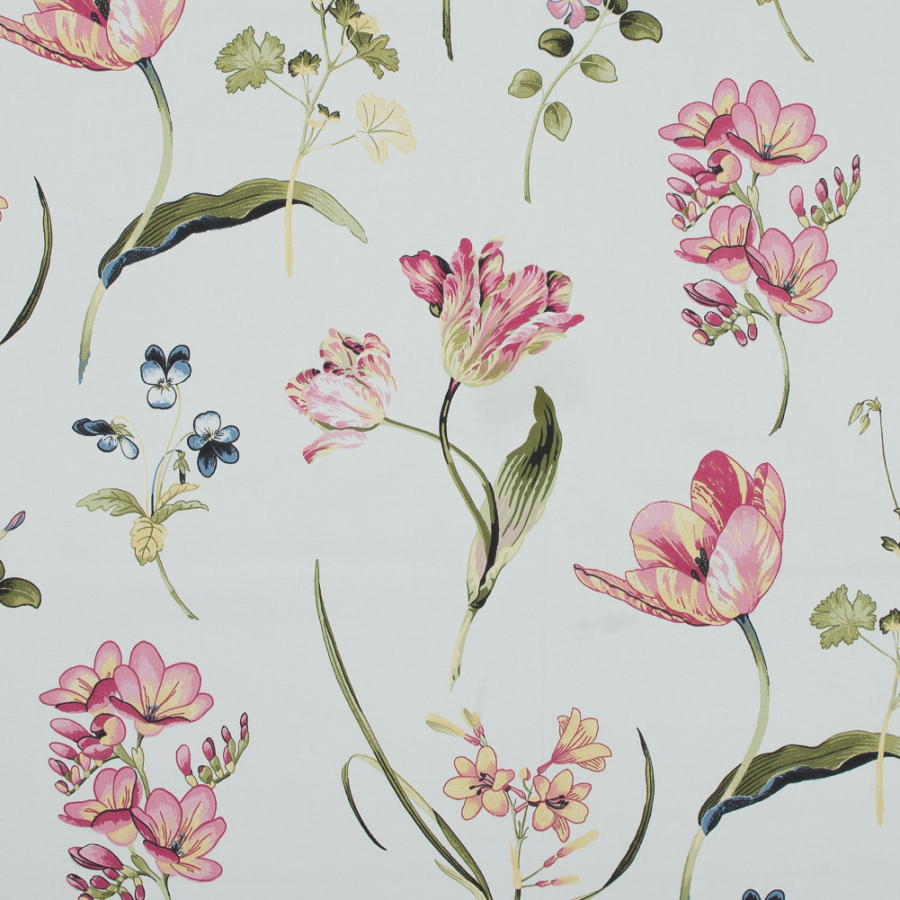 British Summer Floral Printed Cotton Canvas | Mood Fabrics