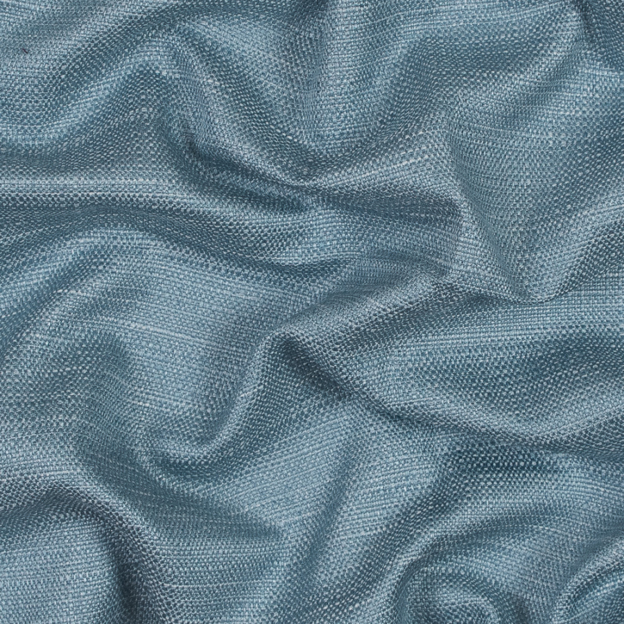 British Powder Blue Raffia-Like Basket Woven Polyester Blend | Mood Fabrics