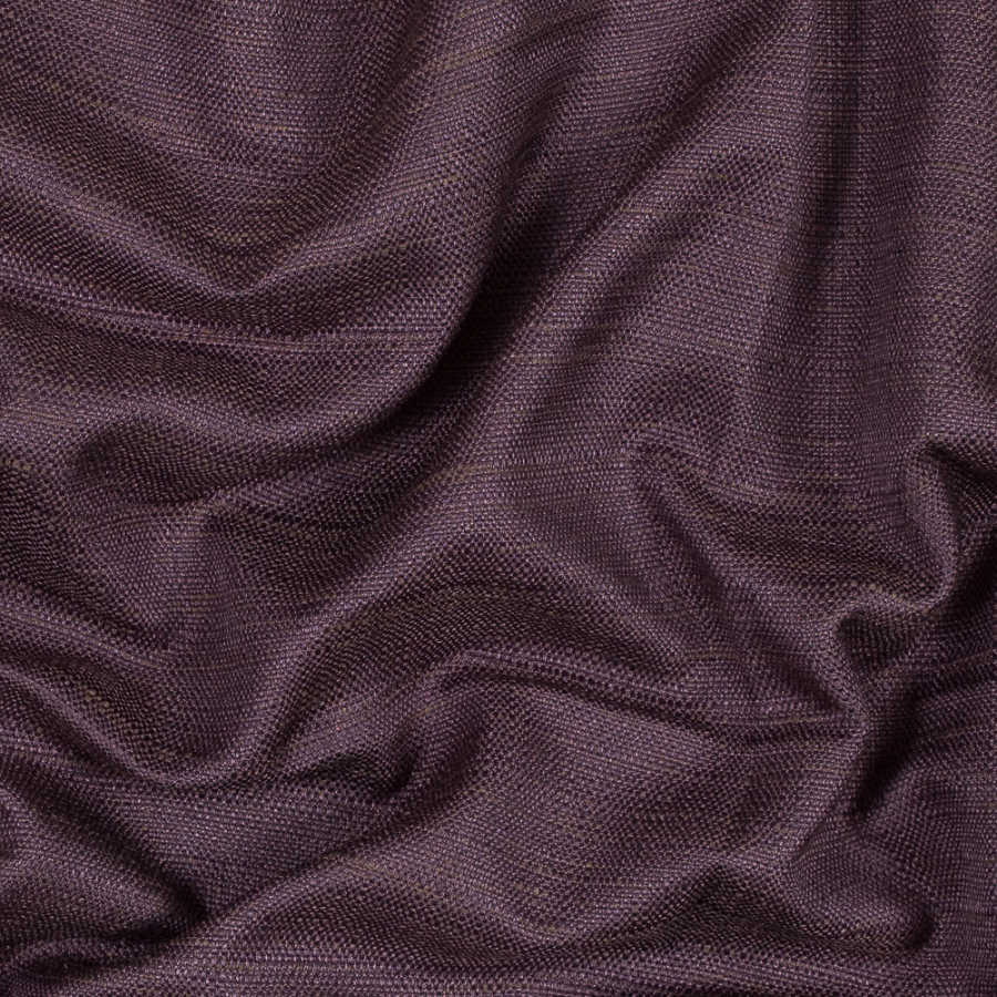 British Aubergine Raffia-Like Basket Woven Polyester Blend | Mood Fabrics