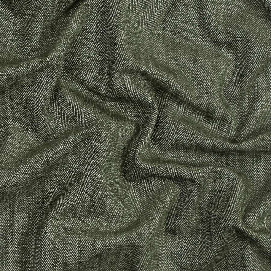 British Fern Herringbone Chenille | Mood Fabrics