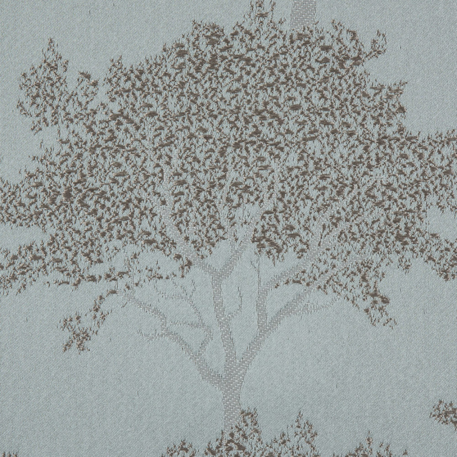 British Duckegg Tree-Filled Drapery Jacquard | Mood Fabrics