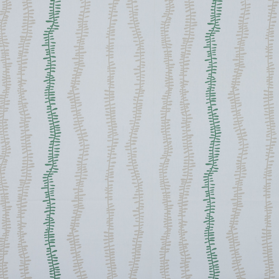 British Aqua Vine Printed Cotton Canvas | Mood Fabrics