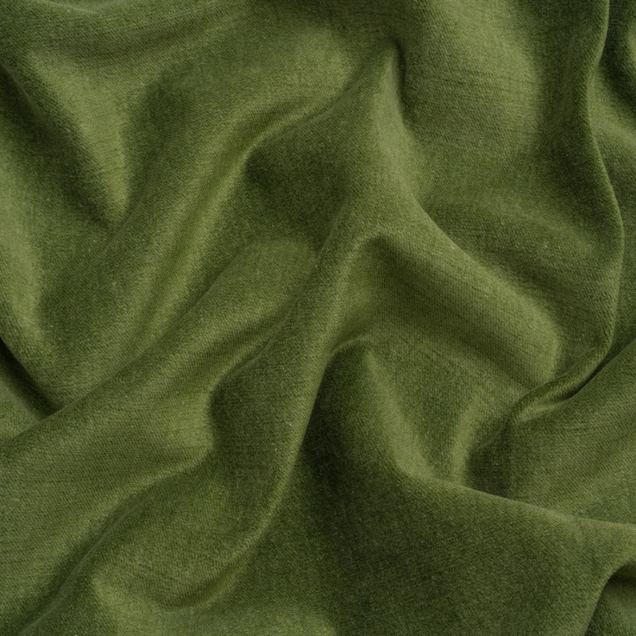 Corry Moss Polyester and Cotton Upholstery Velvet | Mood Fabrics