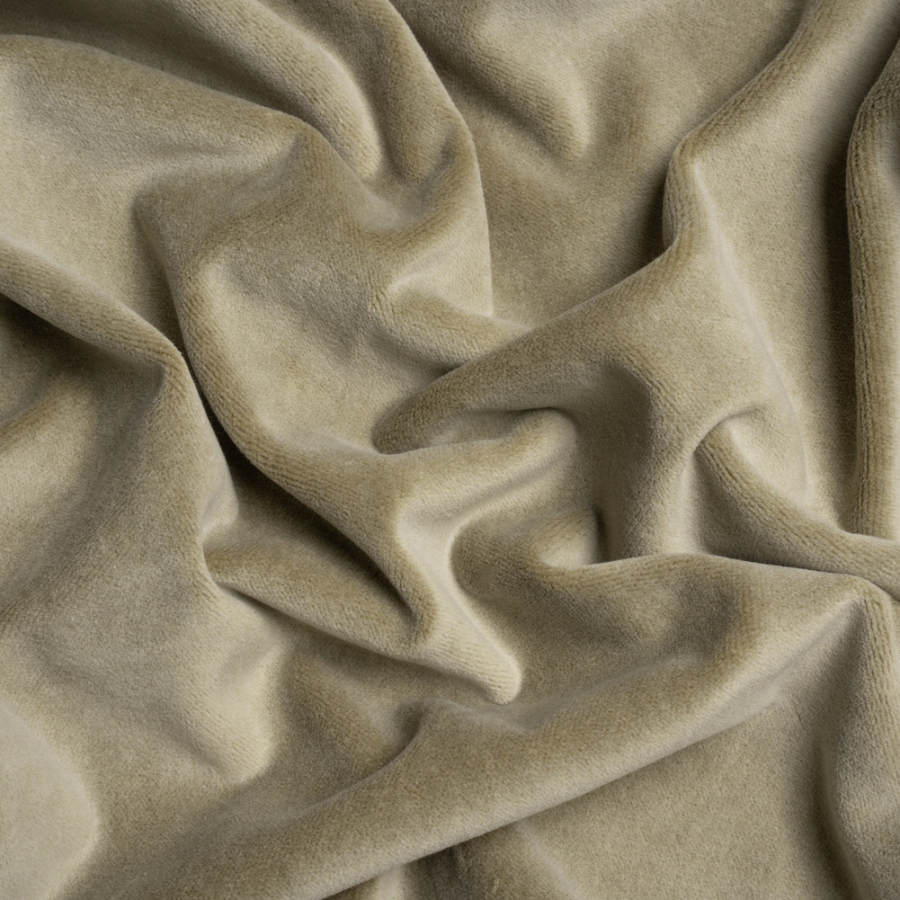 Banton Taupe Cotton and Polyester Upholstery Velvet | Mood Fabrics