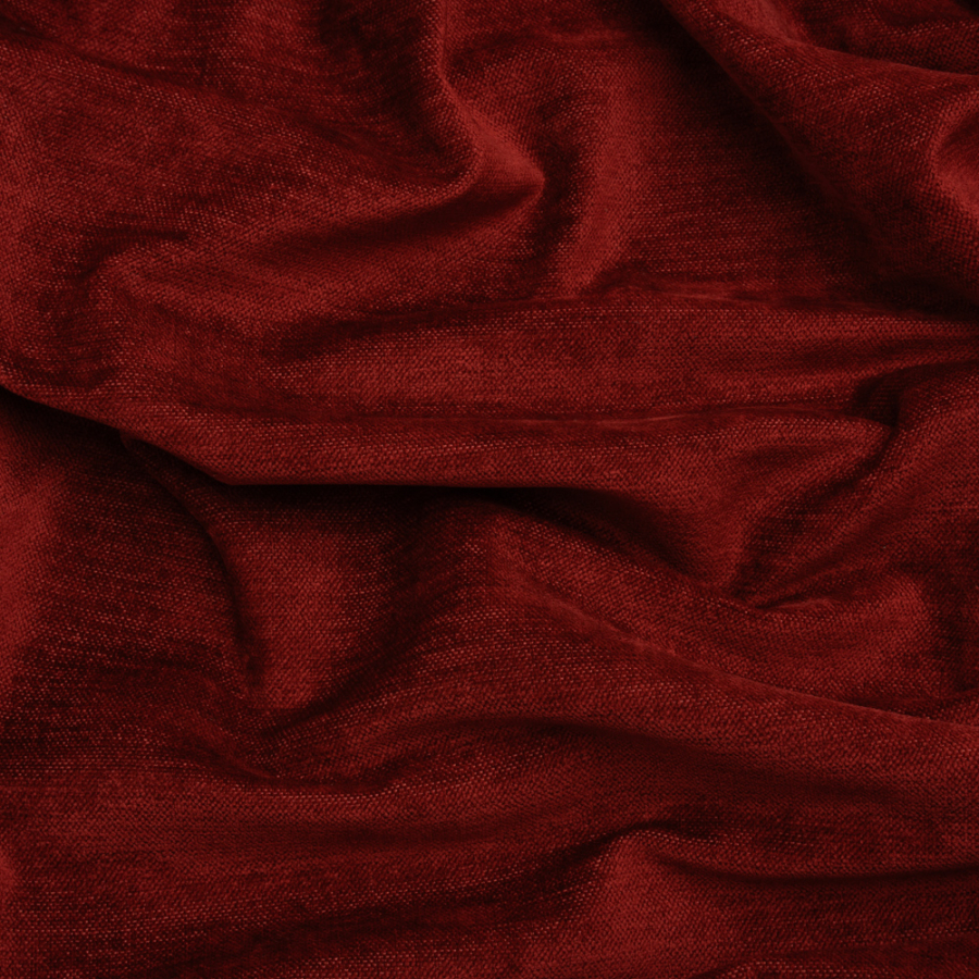 Tonnet Chilipepper Upholstery Chenille with Latex Backing | Mood Fabrics