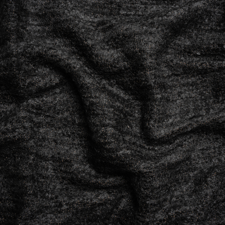 Avenir Onyx Striated Plush Upholstery Boucle | Mood Fabrics