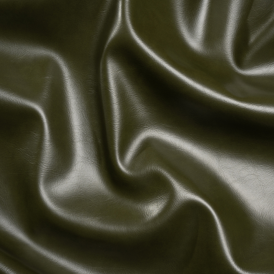 Alida Cactus Faux Upholstery Leather with Brushed Fabric Backing | Mood Fabrics
