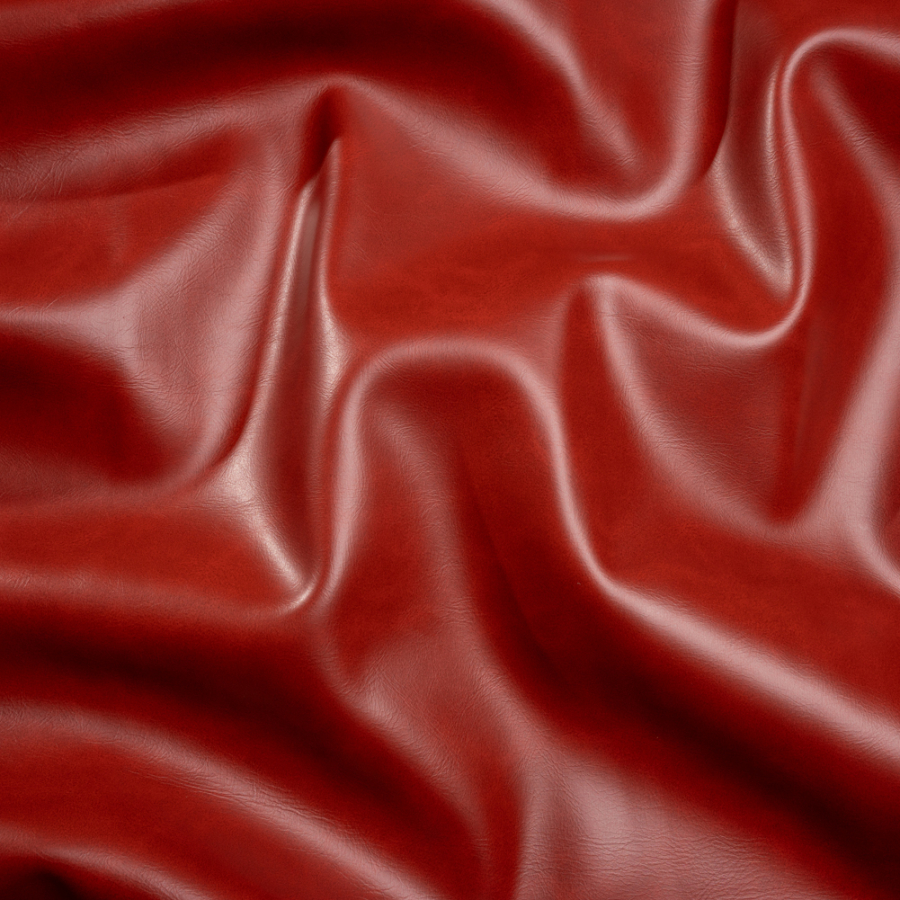 Alida Lipstick Faux Upholstery Leather with Brushed Fabric Backing | Mood Fabrics