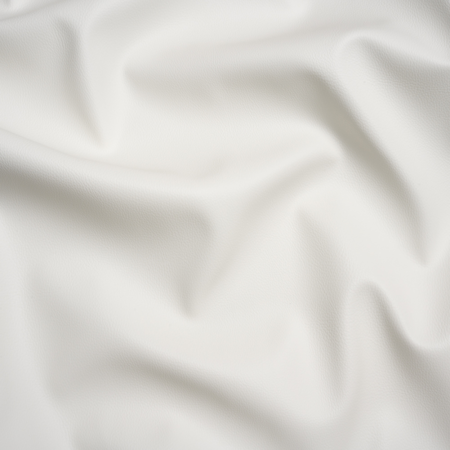 Macoun Optic White Pebbled Outdoor Upholstery Faux Leather | Mood Fabrics
