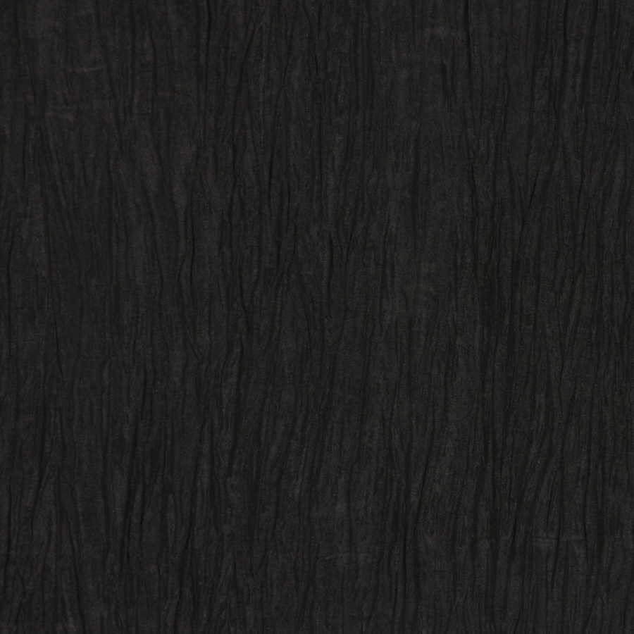 Black Crinkled Acetate Taffeta | Mood Fabrics
