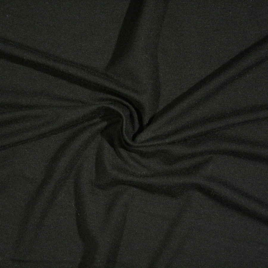 Black Solid Bamboo Jersey | Mood Fabrics