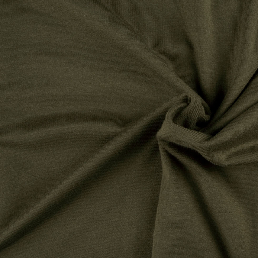 Olive Solid Bamboo Jersey | Mood Fabrics
