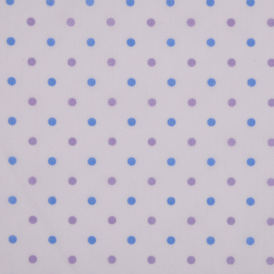 Lilac and Ocean Polka Dot Cotton Batiste | Mood Fabrics