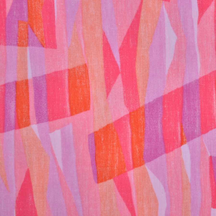 Vivid Pink Abstract Cotton Print | Mood Fabrics