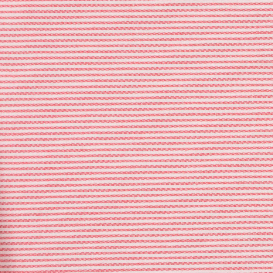 Picnic Red/Off-White Striped Shirting | Mood Fabrics
