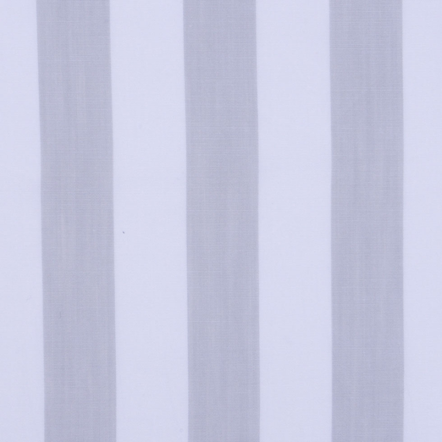 Italian Gray and White Striped Cotton Voile | Mood Fabrics