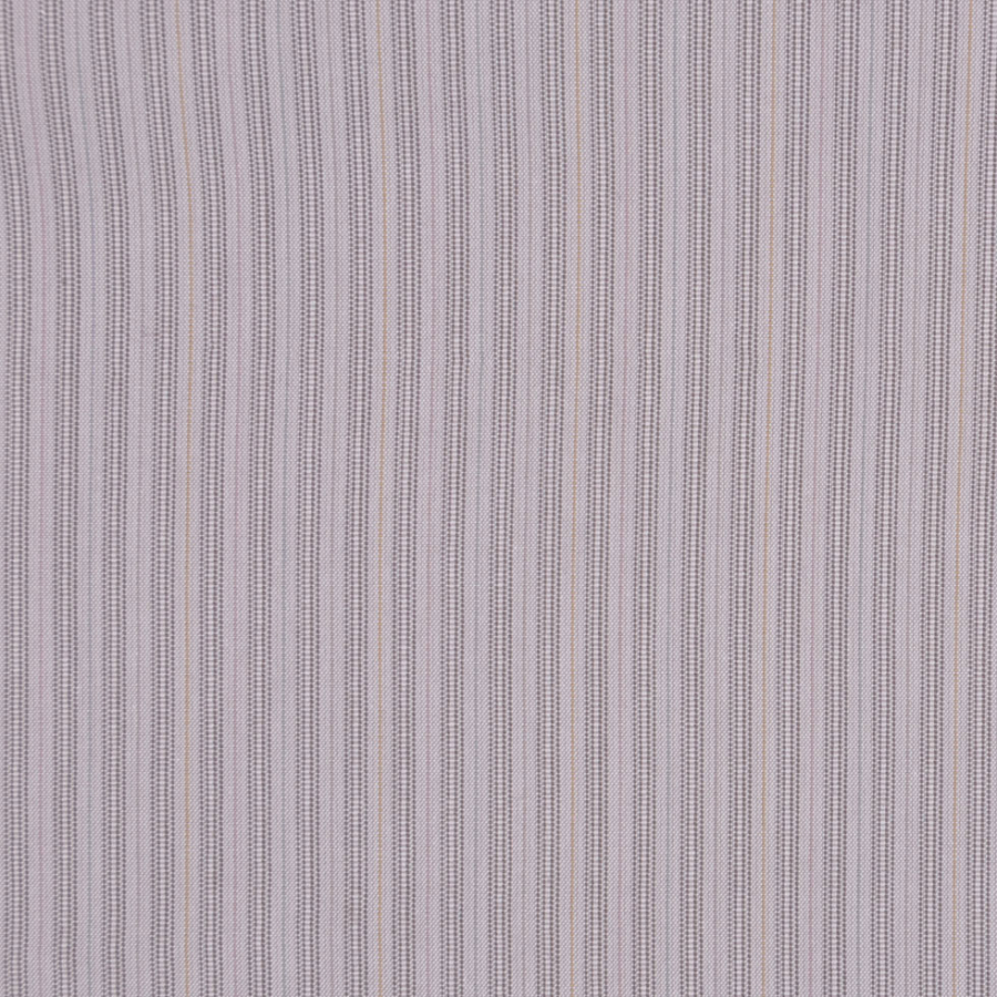 Japanese Ash Gray Striped Cotton Shirting | Mood Fabrics