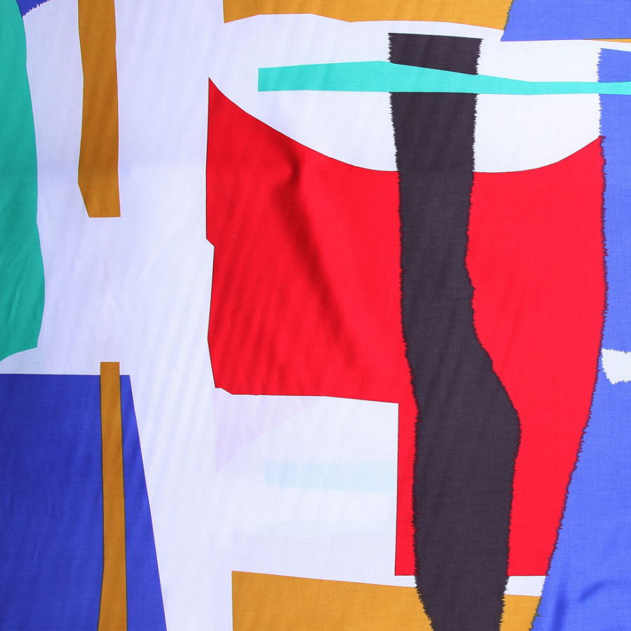 Modern Multicolor Printed Cotton Sateen | Mood Fabrics