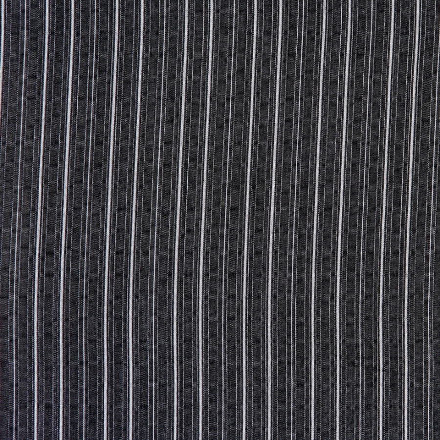 White and Black Striped Reversible Cotton | Mood Fabrics
