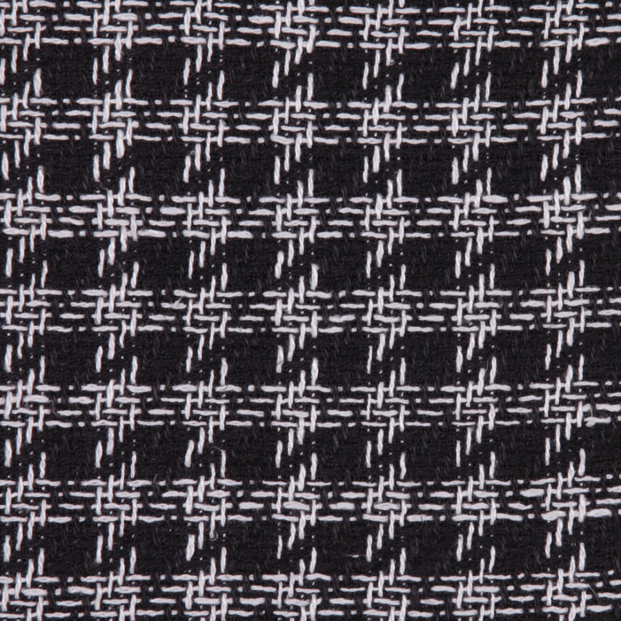 Ralph Lauren Black and White Houndstooth Cotton Boucle | Mood Fabrics