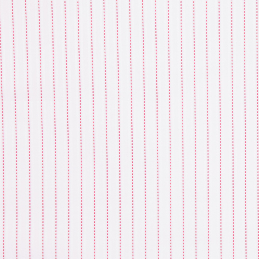 Italian White and Red Striped Cotton Shirting | Mood Fabrics