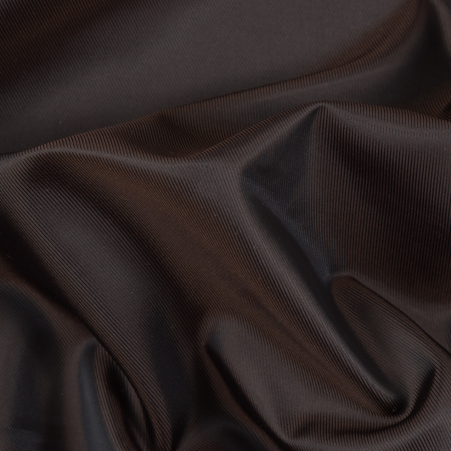 Chocolate/Black Iridescent Twill Lining | Mood Fabrics