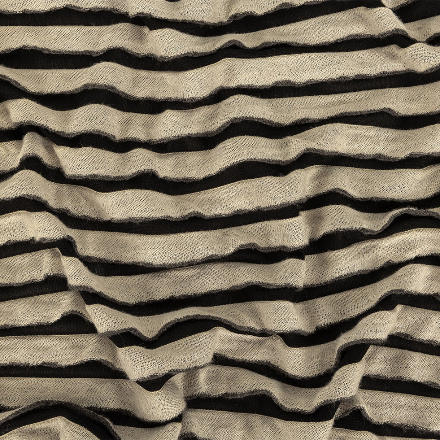 Gray/Black/Cream Jersey Stripes | Mood Fabrics
