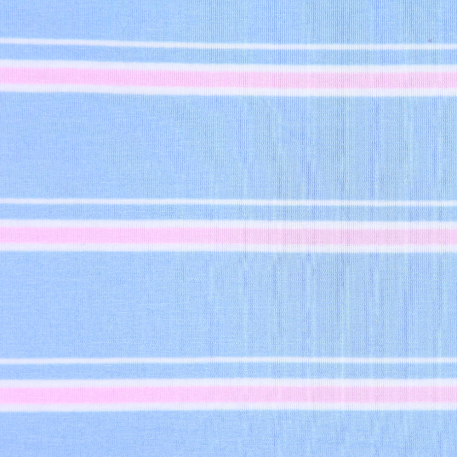 Angel Falls and Rose Shadow Striped Stretch Cotton Jersey | Mood Fabrics