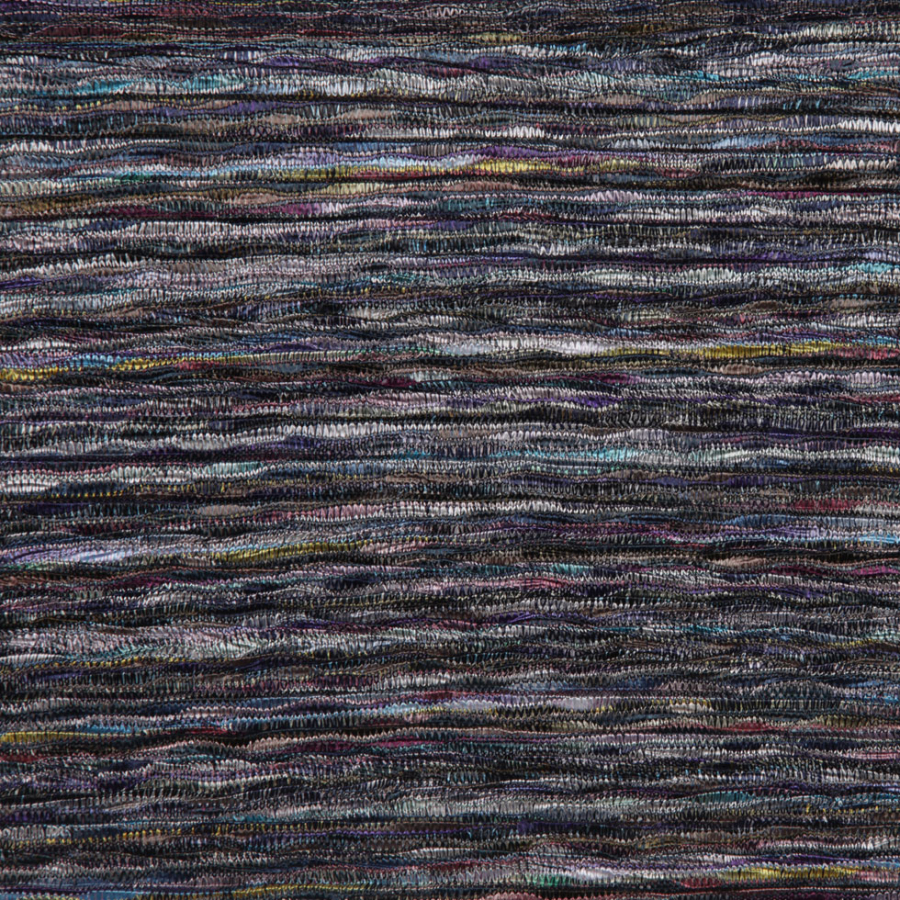 Aqua Striped Polyester Knit | Mood Fabrics