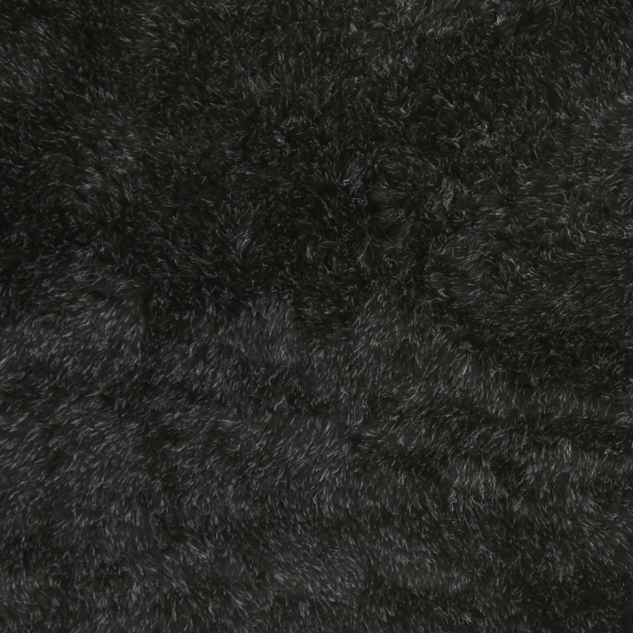 Black/Pale Gray Solid Faux Fur | Mood Fabrics