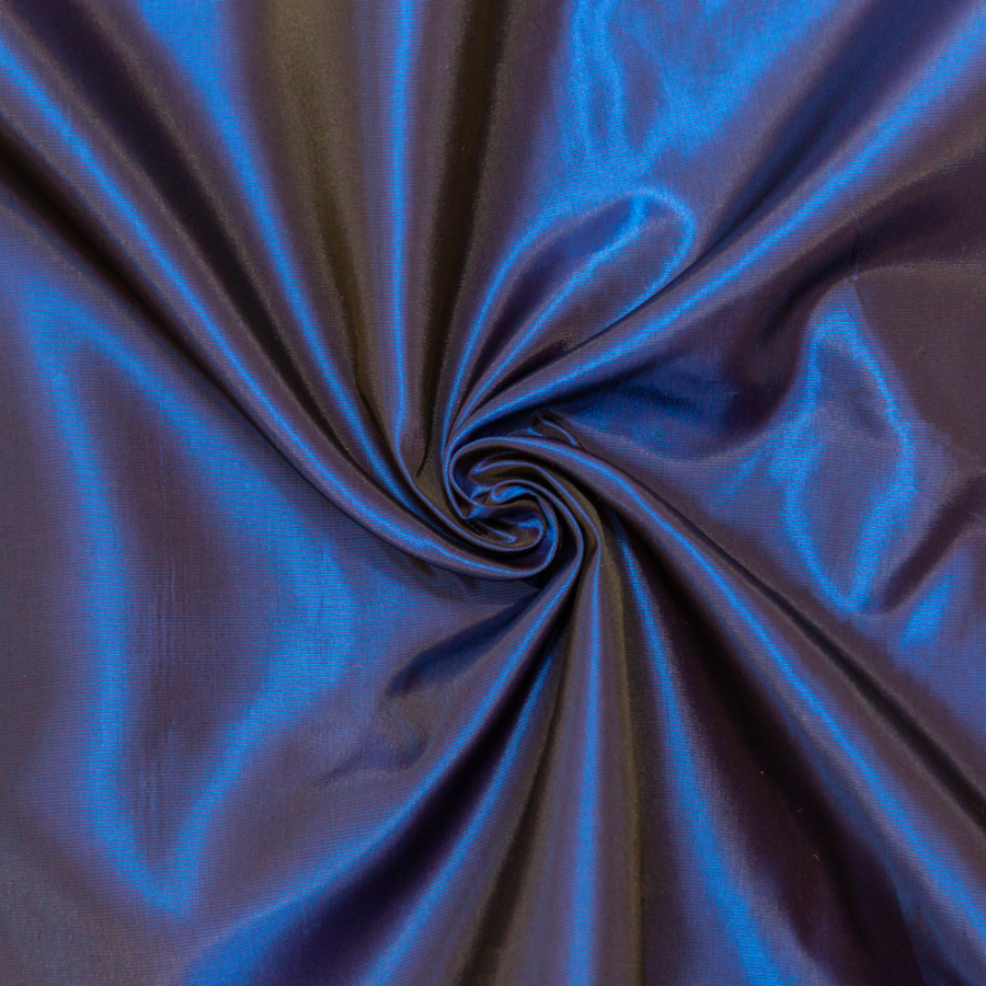 Iridescent Cobalt and Royal Blue Polyester Taffeta | Mood Fabrics
