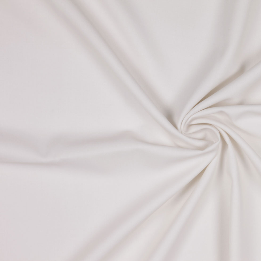 Italian Ivory Stretch Polyester-Viscose Suiting | Mood Fabrics