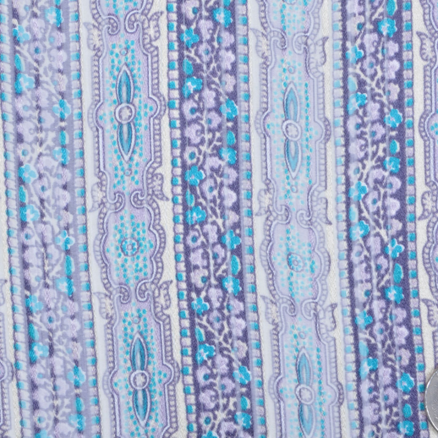 Italian Turquoise and Lilac Silk-Blended Chiffon | Mood Fabrics