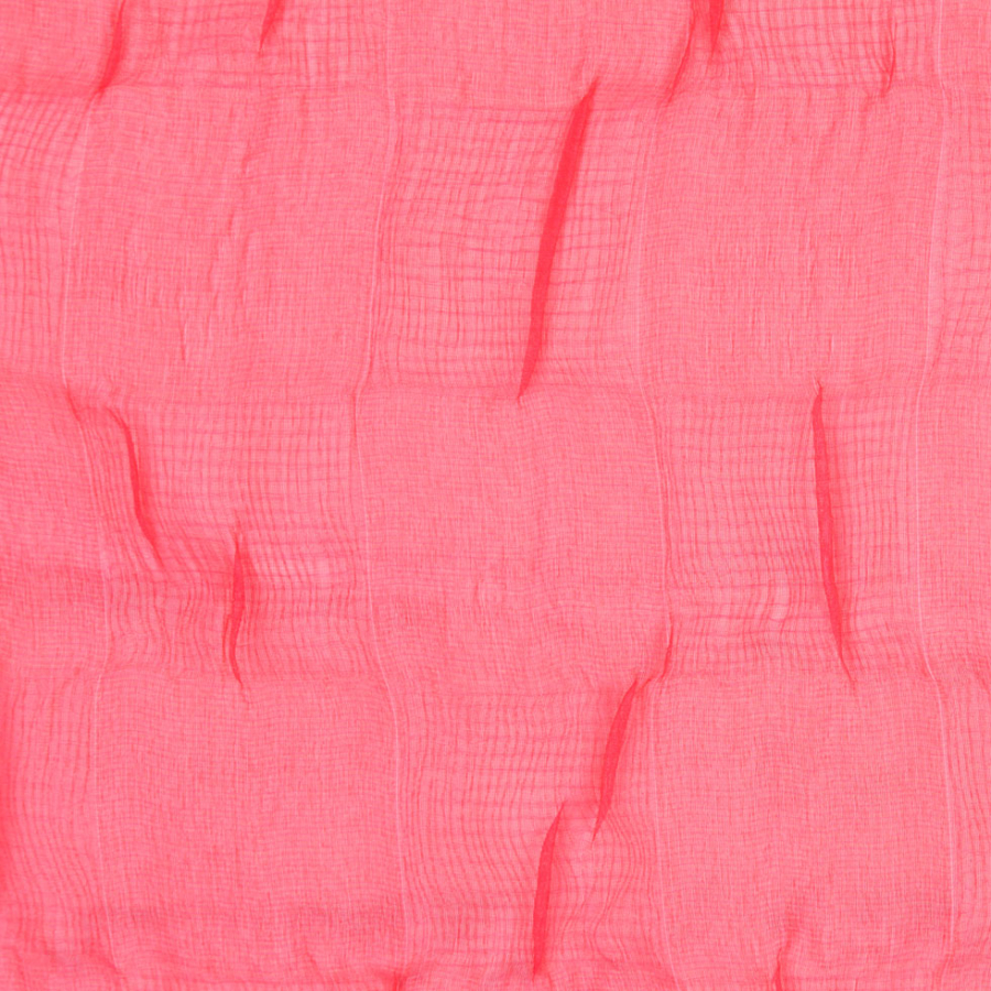 Italian Isabel Toledo Paradise Pink Plaid Silk Organza | Mood Fabrics