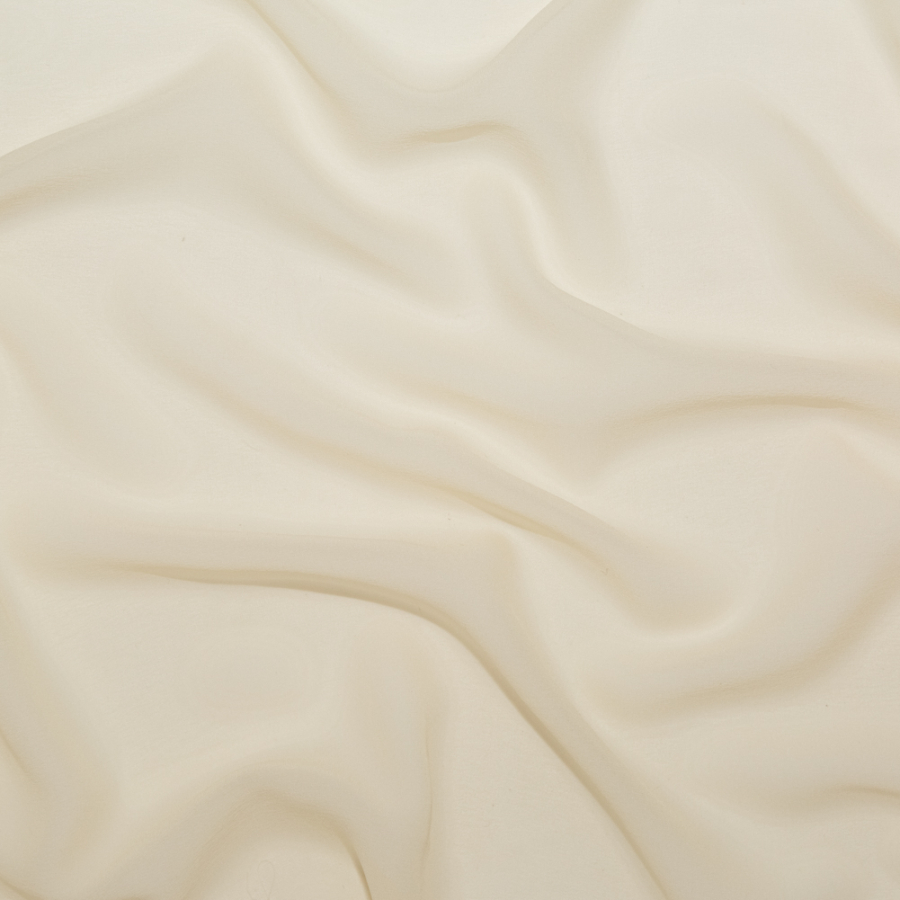 Vanilla Custard Stretch Silk Chiffon | Mood Fabrics