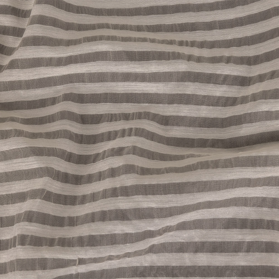 Off White Striped Sheer Silk Woven | Mood Fabrics
