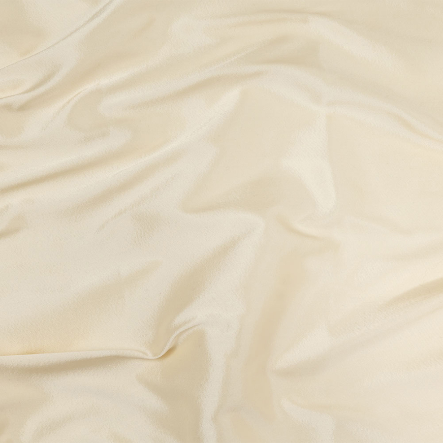 Cream Satin-Faced Silk and Wool Blended Woven | Mood Fabrics
