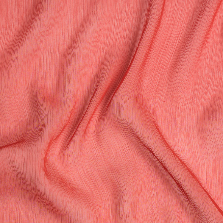 Red Stretch Crinkled Silk Chiffon | Mood Fabrics