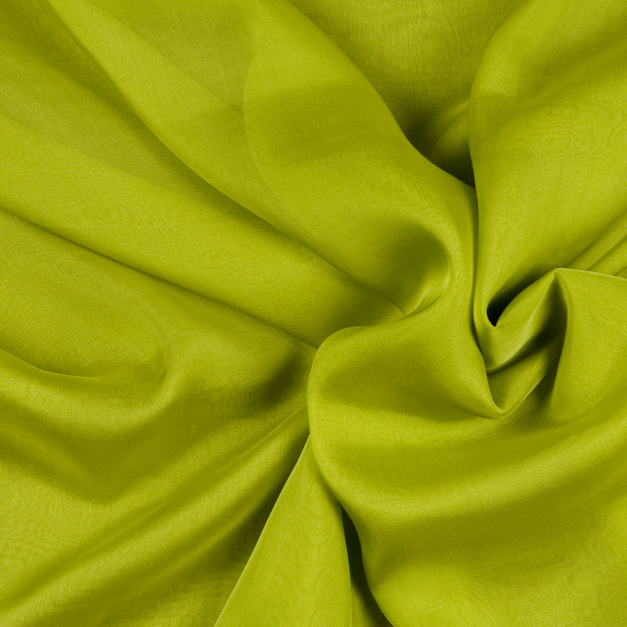 Chartreuse Silk Iridescent Chiffon | Mood Fabrics