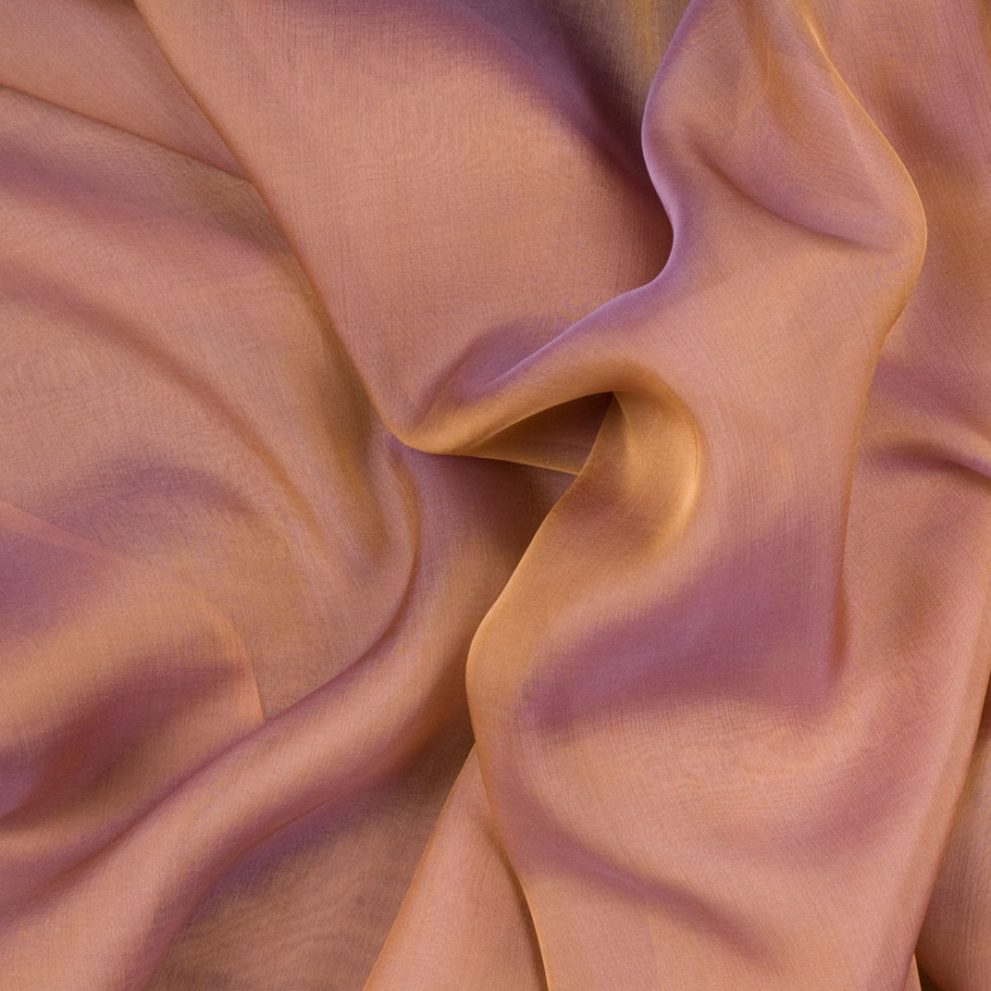 Lavender/Nude Silk Iridescent Chiffon | Mood Fabrics
