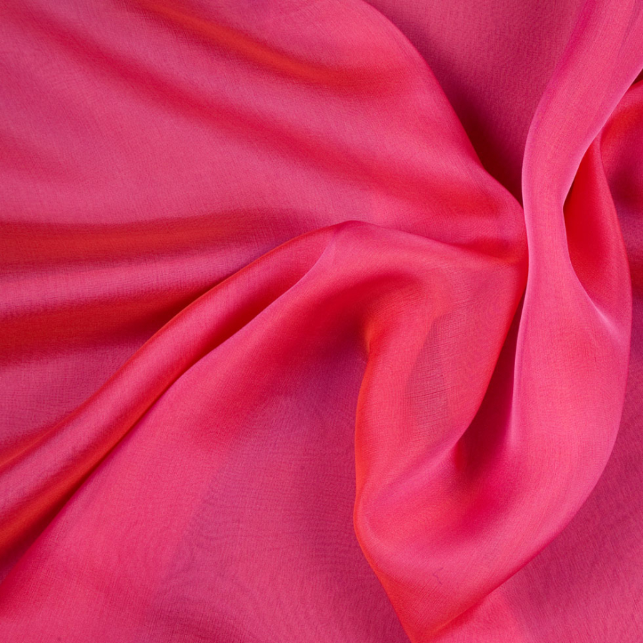 Fuchsia Silk Iridescent Chiffon | Mood Fabrics