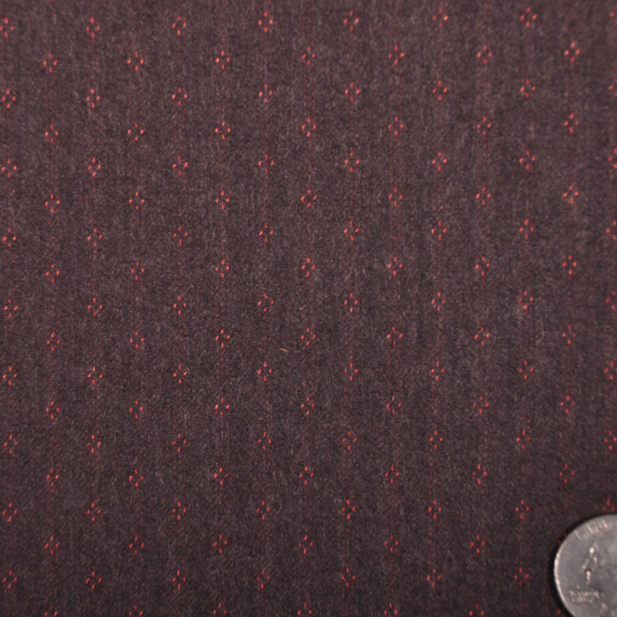 Famous Designe Brown and Red Striped Italian Wool Suiting | Mood Fabrics