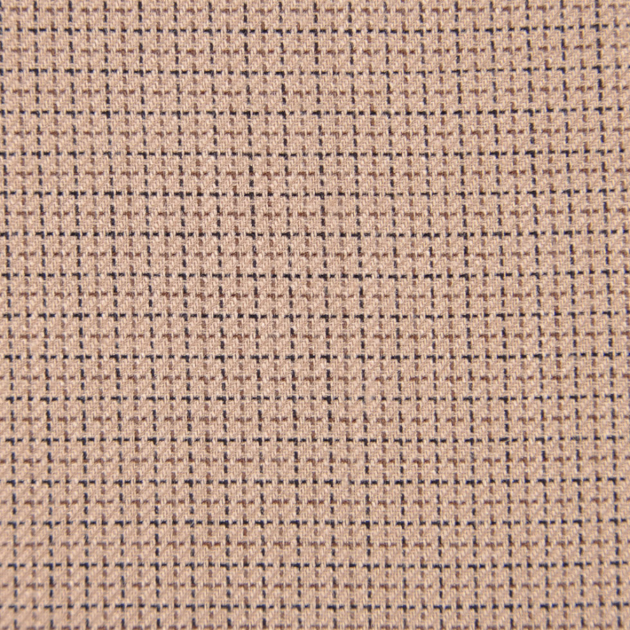 English Beige/Dark Brown/Khaki Checkered Wool Suiting | Mood Fabrics