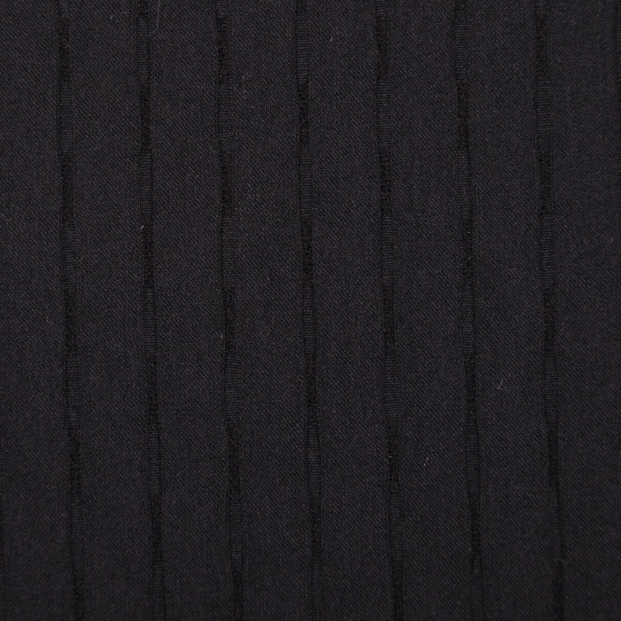 Italian Black Stretch Wool-Rayon Suiting | Mood Fabrics