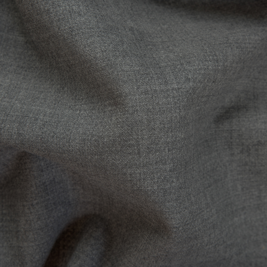 Donna Karan Italian December Sky Heathered Wool Double Cloth Suiting | Mood Fabrics