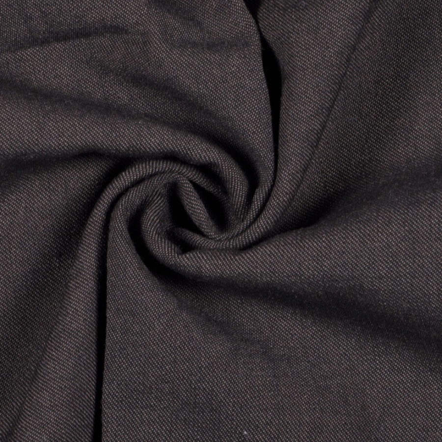 Black/Mud Wool Twill Shirting | Mood Fabrics