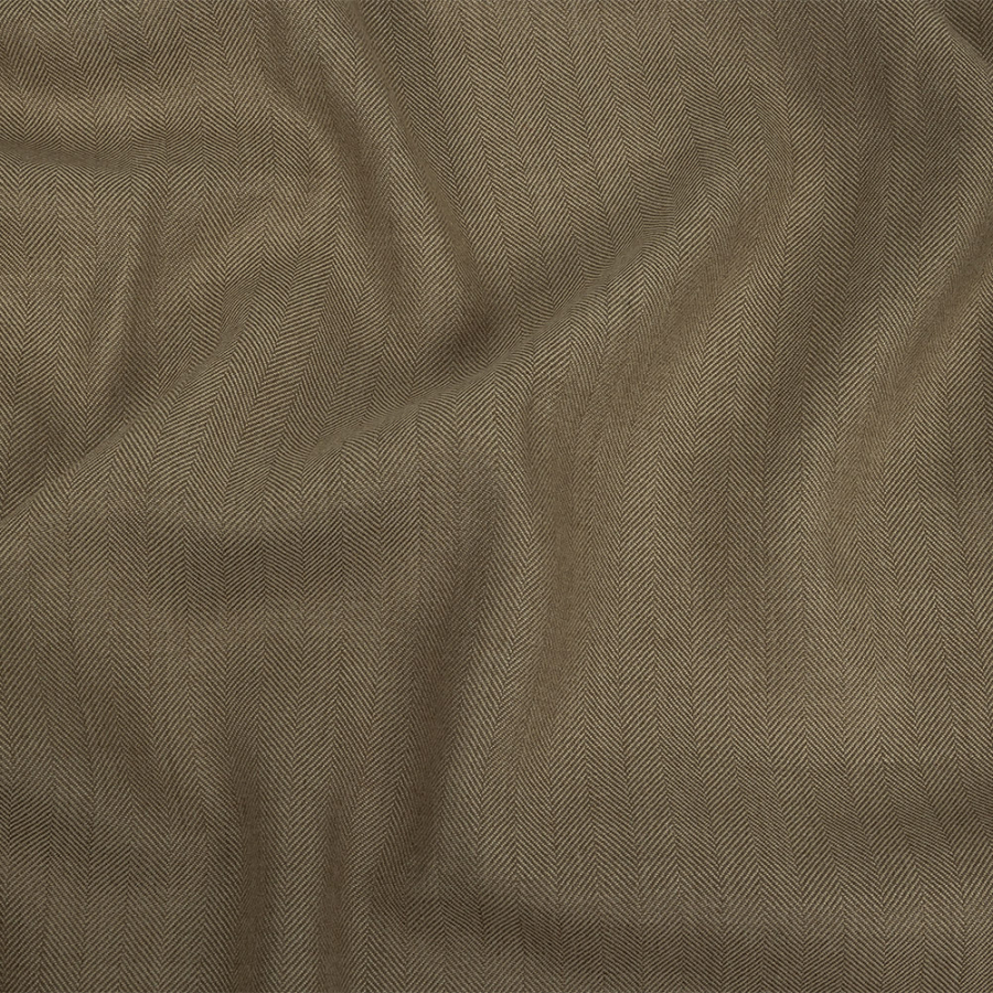 Oscar de la Renta Italian Crockery Herringbone Wool Suiting | Mood Fabrics