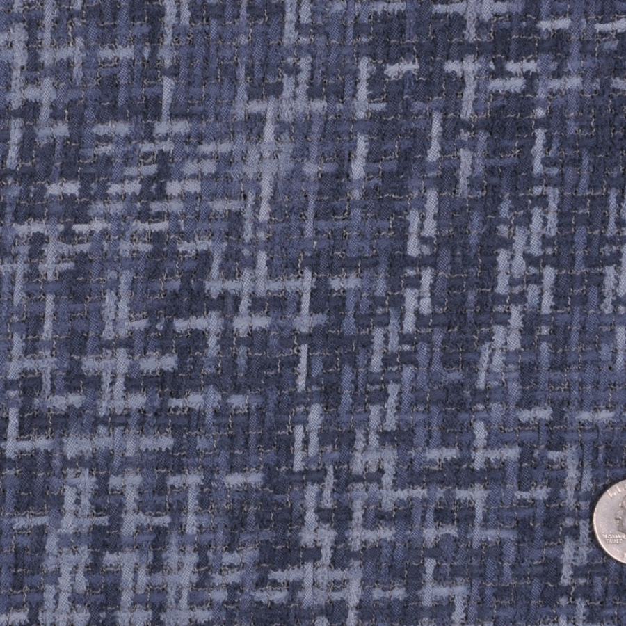 Famous NYC Designer Navy Blues Solid Woven | Mood Fabrics